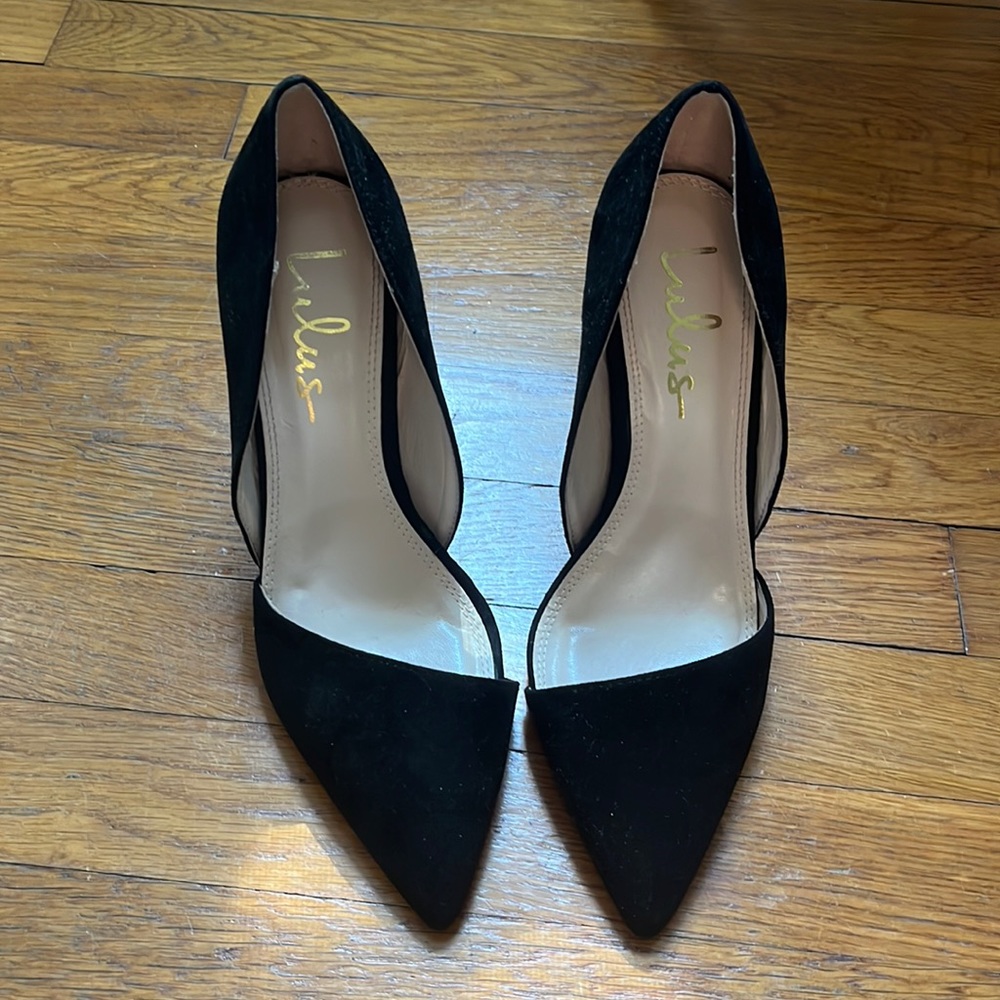 NWOT Lulus Stormi Black Suede D'Orsay Pumps 7.5